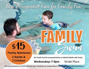 New Family Swim on Wednesday Evenings from 7-9pm