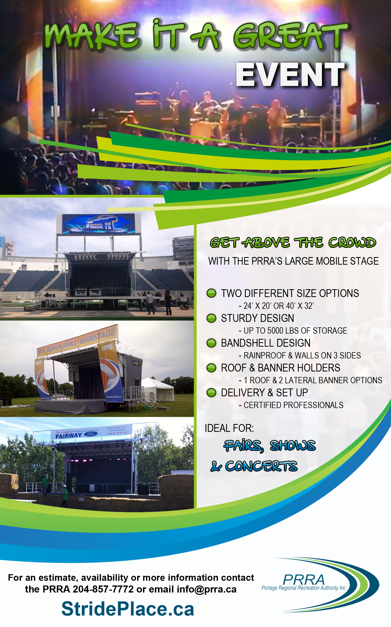 prra large stage picture ad and information