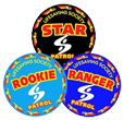 advanced level rookie ranger and star levels logo