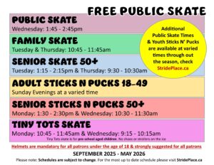 free Public Skate winter 2026